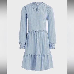 NWT J. Crew Striped Mini Dress with ruffle trim